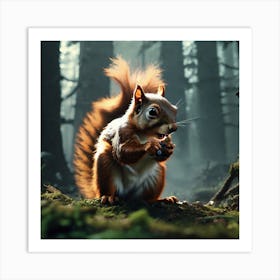 Squirrel In The Forest 166 Art Print