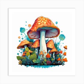 Mushroom Painting Art Print