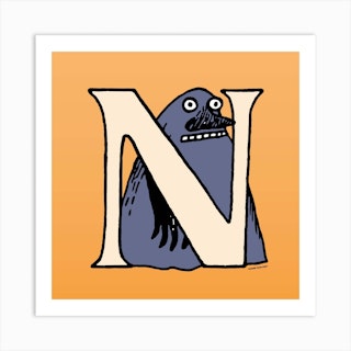 Moomin Collection Alphabet Letter N Art Print