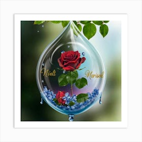 The Realistic And Real Picture Of Beautiful Rose 3 Art Print