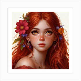 Red Haired Girl 2 Art Print