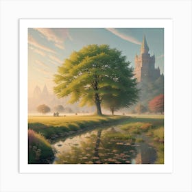 Meadow At Dawn Art Print