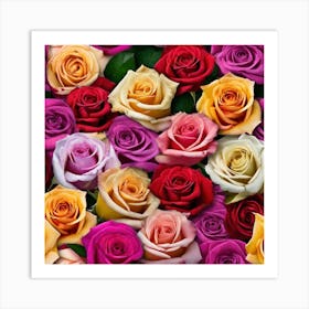 Colorful Roses 4 Art Print