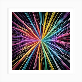 Abstract Colorful Light Burst 1 Art Print