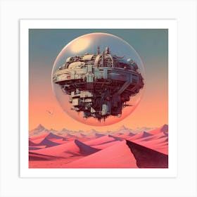 Spaceship In The Desert 1 Art Print