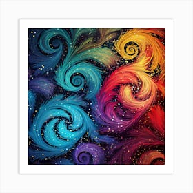 Colorful Swirls Background Art Print