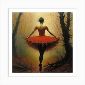 Ballerina In The Forest Art Print