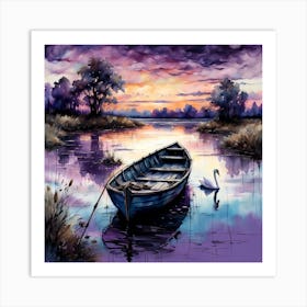 Boat At Sunset 1 Art Print