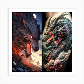 Dragon Tattoos Art Print