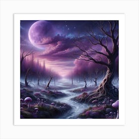 Purple moon Art Print