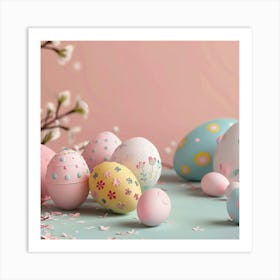 Easter Themed Banner Texture With Pastel Hues 2 Art Print