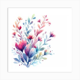 Watercolor Flowers 42 Art Print