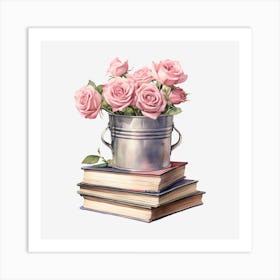 Roses In A Bucket 9 Art Print