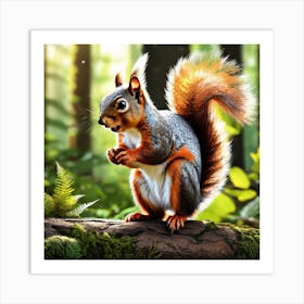 Squirrel In The Forest 403 Art Print