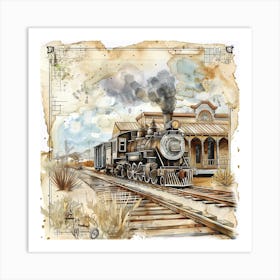 Vintage Steam Train 13 Art Print