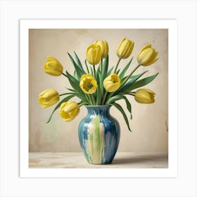 Green Tulips Hallway Art Print (4) Art Print