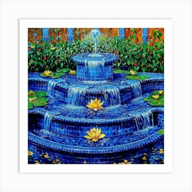 Fountain Of Water Art Art Print