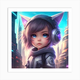 Chibi of the Techno Metropolis Art Print