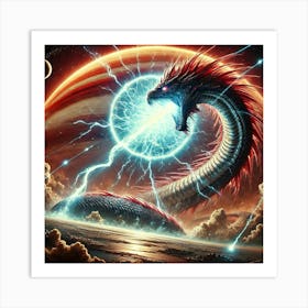 A Sci Fi Depiction Of Tempestus, The Sky Leviathan 2 Art Print