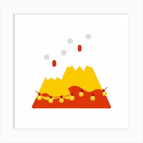 Christmas Tree On A Mountain Art Print