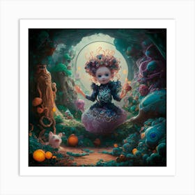 Girl In A Forest Art Print