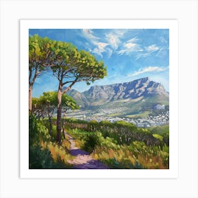 A Table Mountain In Cape Town Oil Painting Illus 1720033937 3 Art Print