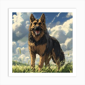 Giant Angry German Shepherd Dog 9 Art Print