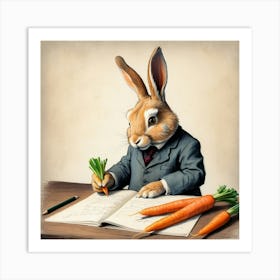 Rabbit In A Suit 42 Art Print