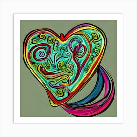 Coloring heart  Art Print