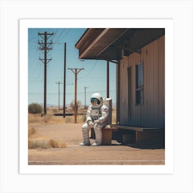 Astronaut In The Desert Art Print