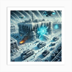 A Futuristic Sci Fi Depiction Of The Cryo Titan Te Immobilize Damage Art Print