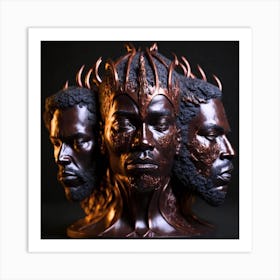 Bust Of Black Men Art Print