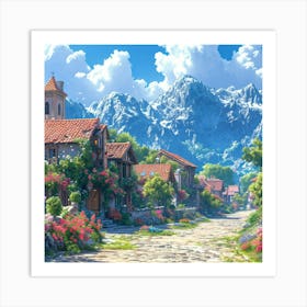 Village In The Mountains 5 Art Print