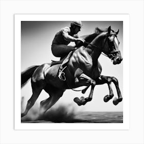 Jockey On Horseback Art Print