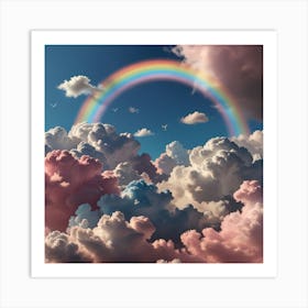 Rainbow Over Clouds Art Print