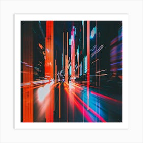 Abstract Blurred City Lights Art Print