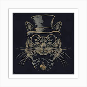 Cat In Top Hat Art Print