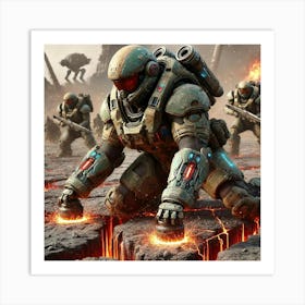 Flame Guardians Terrain Adaptability Art Print