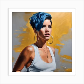 Halsey with 'Blue Hair' Art Print