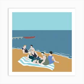 Vintage Bathers Art Print