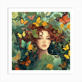 Butterfly Girl 10 Art Print