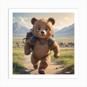 Bear On Adventure Art Print