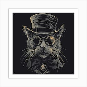 Steampunk Cat 38 Art Print