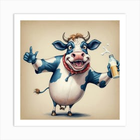 Cartoon Cow 18 Art Print