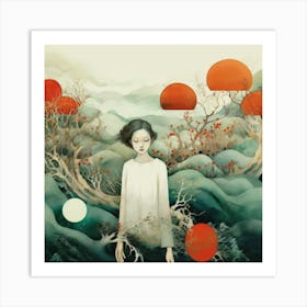 Girl In The Forest Art Print