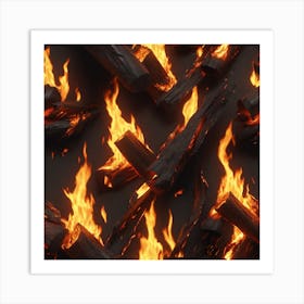 Fire Logs Art Print