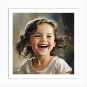 Little Girl Laughing Art Print