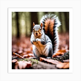 Squirrel In The Woods 4 Art Print