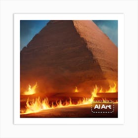 Pyramids fire Art Print