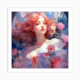 Pink And Blue Art Print